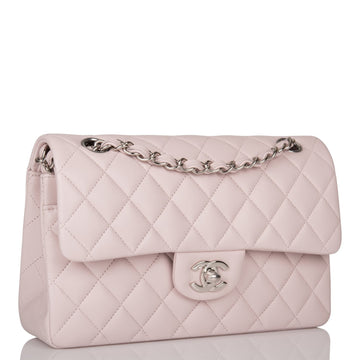 Chanel bag Small Classic Double Flap Bag Light Purple Lambskin Silver Hardware
