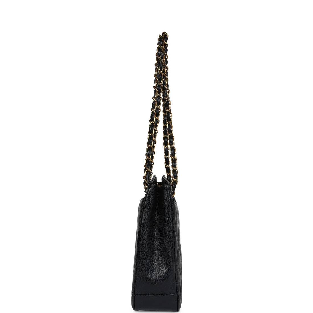 Vintage Chanel Medium CC Turnlock Tote Black Caviar Gold Hardware