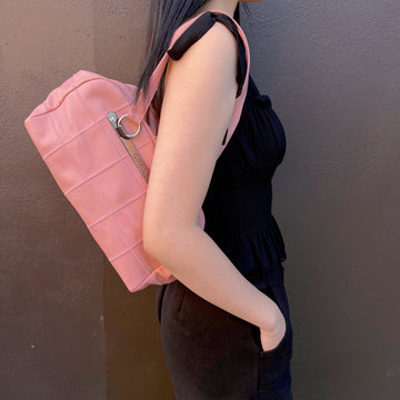 Chanel Pink LAX Square Quilted Bowler Bag