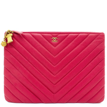 Chanel Ancient O-case Ancient Greek Charms Pouch Fushia