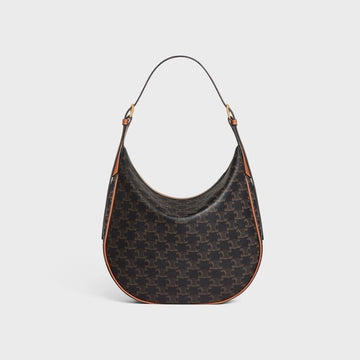CÉLINE HELOÏSE CUIR CANVAS & CALFSKIN TRIOMPH MEDIUM SHOULDER BAG