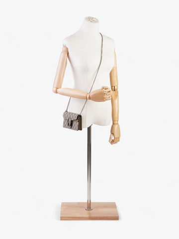 Gucci Super Mini Dionysus Beige And Ebony EC Supreme Coated Canvas