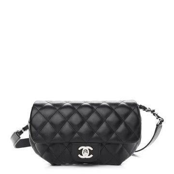 CHANEL CALFSKIN LEATHER QUILTED CC UNIFORM FLAP BELT BAG