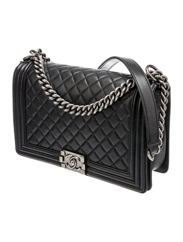 CHANEL QUILTED CALFSKIN LEATHER LARGE BOY BAG