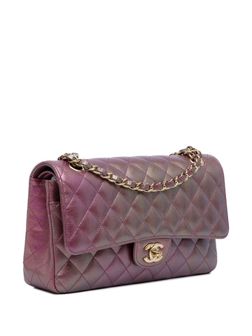 CHANEL IRIDESCENT MEDIUM QUILTED LAMBSKIN DOUBLE FLAP BAG