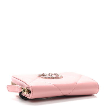 CHANEL QUILTED LAMBSKIN CHANEL 19 ZIP AROUND COIN WALLET