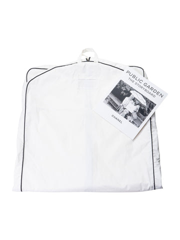 Chanel Logo Canvas Garment Bag White Black