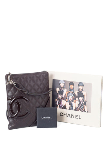 Chanel Quilted Leather Cambon Messenger Bag Brown