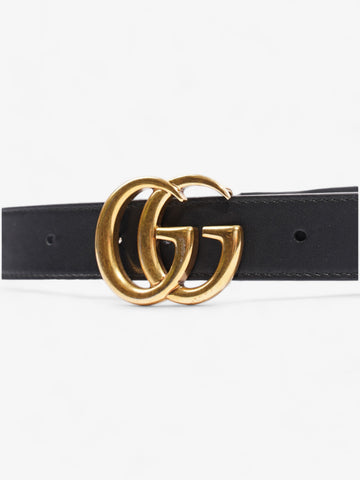 Gucci EC Marmont Thin Belt Black Leather 70cm / 28"