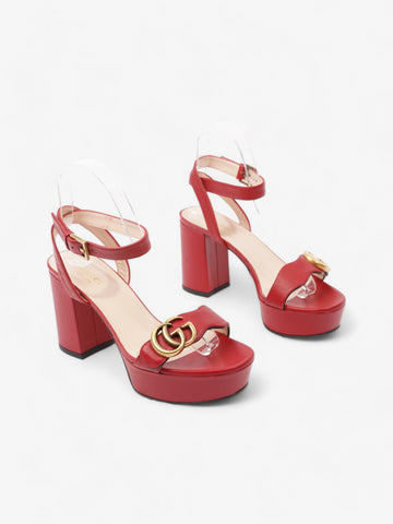 Gucci EC Marmont Sandals 80 Red / Gold Leather EU 36 UK 3