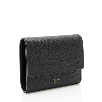 Celine Grained Calfskin Trifold Small Wallet (SHF-9MamMj)
