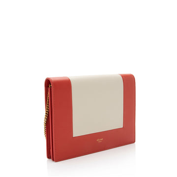 Celine Lambskin Frame Evening Clutch on Chain (SHF-rUHcBH)