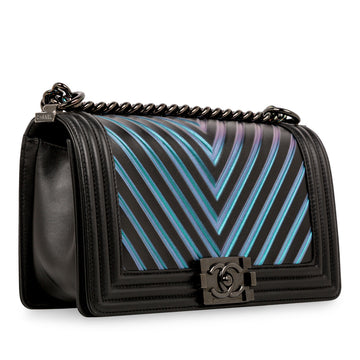 Chanel Iridescent Chevron Boy Bag - Medium