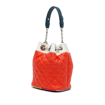 Chanel CC Quilted Lambskin Cuba Drawstring Bucket (SHG-Wj6GMI)