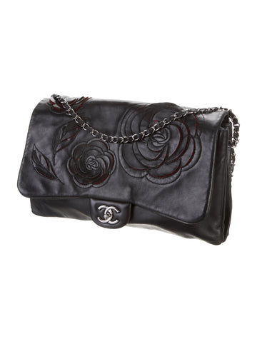 CHANEL PARIS SHANGHAI CAMELLIA FLAP BAG-HS