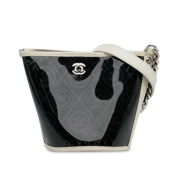 Chanel Crumpled Calfskin PVC Camellia Bucket (SHG-xosy4Q)