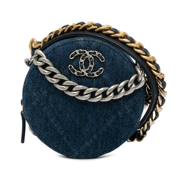 Chanel Denim 19 Round Clutch with Chain (SHG-JoIMa0)