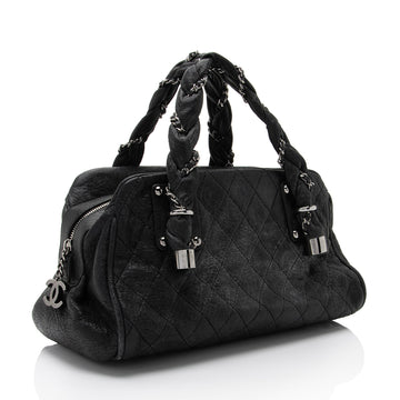 Chanel Distressed Lambskin Lady Braid Bowler Satchel (SHF-4rWbPz)