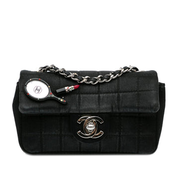 Chanel Extra Mini Satin Choco Bar Charms Flap Bag (SHG-6SxIdS)