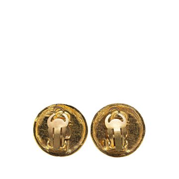 Chanel Gold Plated CC Clip On Earrings