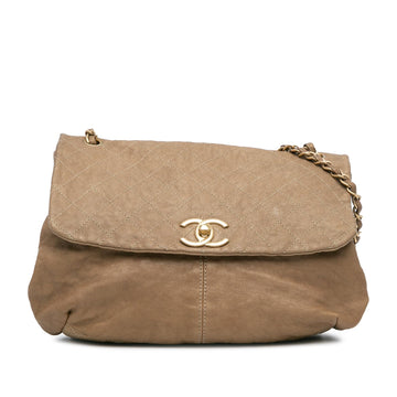 Chanel Grained Metallic Calfskin Trianon Messenger Flap (SHG-Q8KKUd)