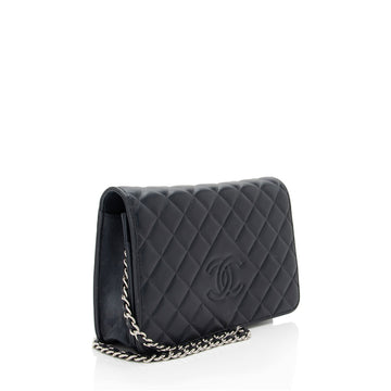 Chanel Lambskin Diamond CC Wallet on Chain (SHF-NXCe1x)