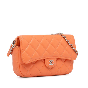 Chanel Lambskin Flap Phone Holder with Chain (SHG-7VHu6Y)