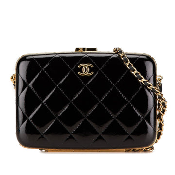 Chanel Large Glazed Goatskin Box With Chain (SHG-2qsdiw)