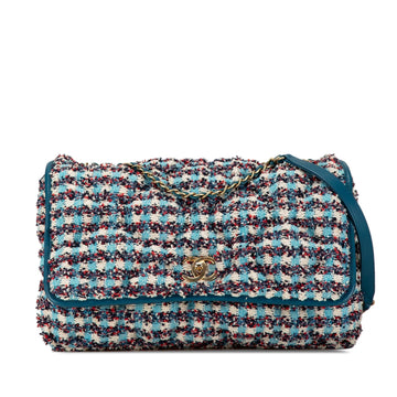 Chanel Maxi Tweed Chesterfield Single Flap (SHG-QCSPCL)
