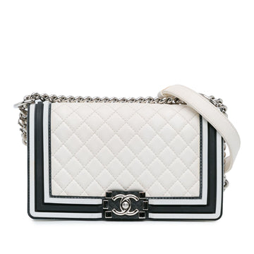 Chanel Medium Bicolor Lambskin and Rubber Boy Flap (SHG-k7sY5d)