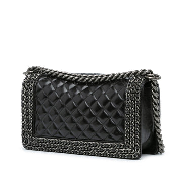 Chanel Medium Glazed Calfskin Chain Around Boy Flap (SHG-DFQBG5)