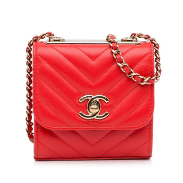 Chanel Mini Chevron Lambskin Trendy CC Chain Wallet (SHG-vfIIgX)