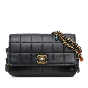 Chanel Mini Lambskin Choco Bar Chain Charms Flap (SHG-fLjuBx)