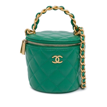 Chanel Quilted Lambskin Afternoon Tea Vanity Case with Chain (SHG-mBV1ap)