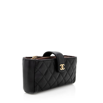 Chanel Quilted Lambskin CC O-Mini Phone Pouch (SHF-18690)