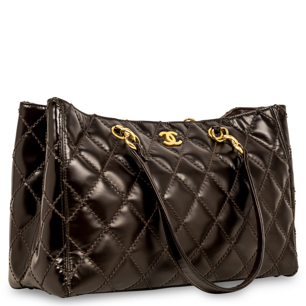 Chanel Vintage Quilted Shopping Tote
