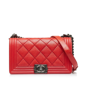 Chanel Small Calfskin Double Stitch Boy Flap (SHG-HE7eKJ)
