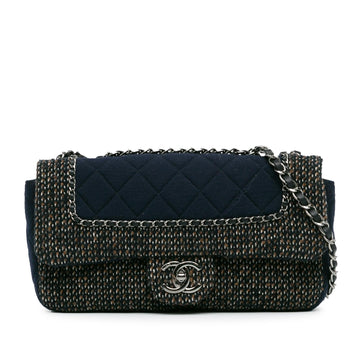 Chanel Small Jersey Tweed Flap (SHG-6Tm9uk)