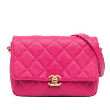 Chanel Small Quilted Caviar Chain Melody Flap (SHG-NhLCtj)