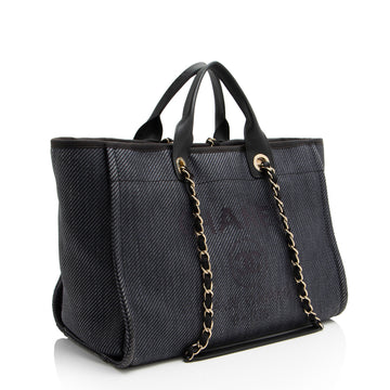 Chanel Woven Straw Deauville Medium Tote
