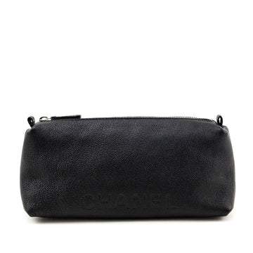 Chanel Black Calfskin Cosmetic Pouch