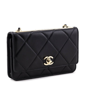 Chanel Black Quilted Lambskin Trendy CC Wallet On Chain