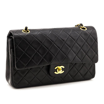 Chanel Black Quilted Lambskin Vintage Medium Classic Double Flap Bag