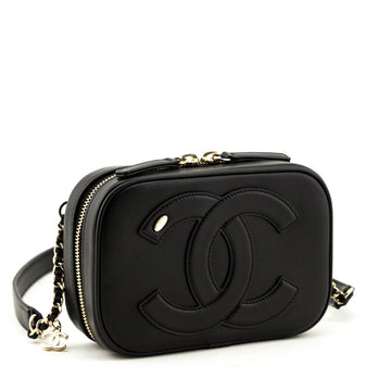 Chanel Black Lambskin CC Mania Waist Bag