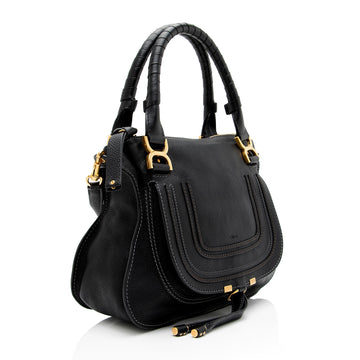 Chloe Calfskin Marcie Medium Satchel (SHF-sGHNMx)