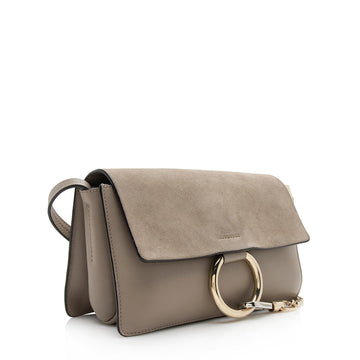 Chloe Calfskin Suede Small Faye Shoulder Bag (SHF-12535)
