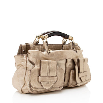 Chloe Metallic Lambskin Saskia Medium Satchel (SHF-22482)