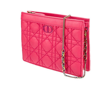 CHRISTIAN DIOR CANNAGE CARO ZIPPED POUCH WITH CHAIN