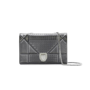 Dior Metallic Black Micro Cannage Leather Diorama WOC