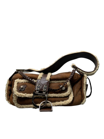 CHRISTIAN DIOR- Shearling Flight Bag